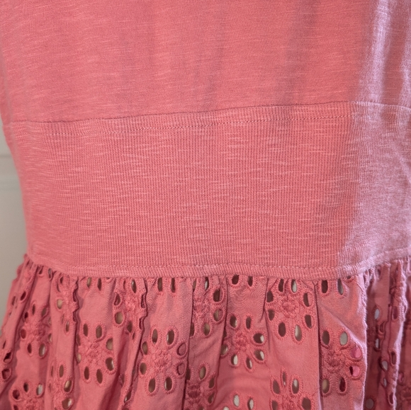 Logo by Lori Goldstein Open Front 100% Cotton Slub Knit/Eyelet Vest Salmon NWOT - Picture 6 of 9